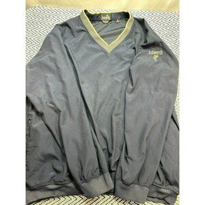 Ashworth Men's XXL Navy Windbreaker With Embroidered Logo V-Neck Water Repellent